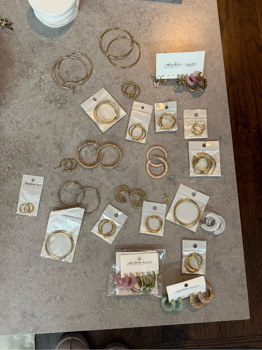 Gold Hoop Earrings Set BUNDLE - Women Jewelry